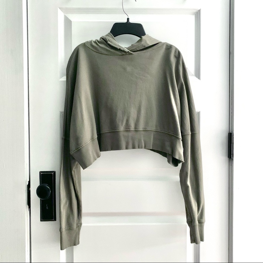 Shannon Houston Lulu's Cropped Distressed Hoodie